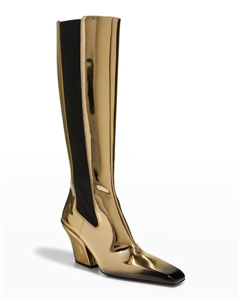 stovaletti prada|Prada Stivale Metallic Knee Boots .